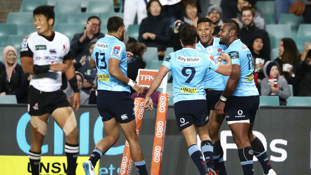 Waratahs seal top spot with record thrashing of sorry Sunwolves
