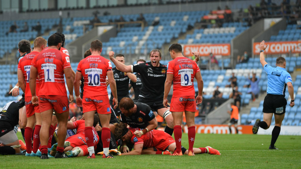 Exeter beat Tigers to extend lead, Bristol see off Sarries to go second