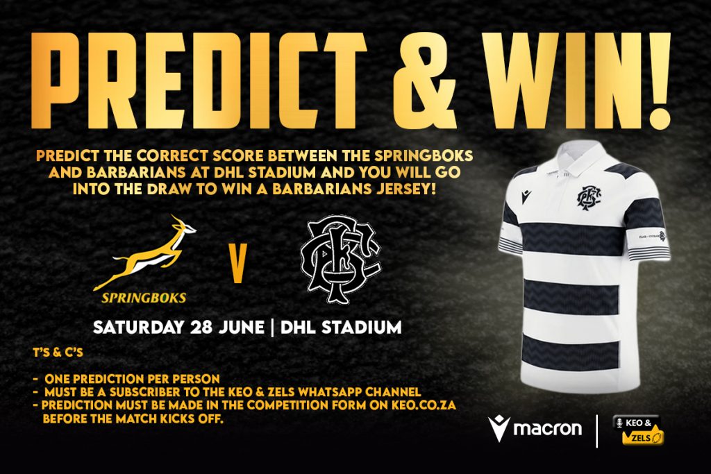 Predict & WIN: Boks vs Barbarians