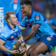 Bulls try-scoring machines. Paul de Wet and Canan Moodie of the Bulls celebrating a try against the Sharks in the URC (Photo by Anton Geyser/Gallo Images)