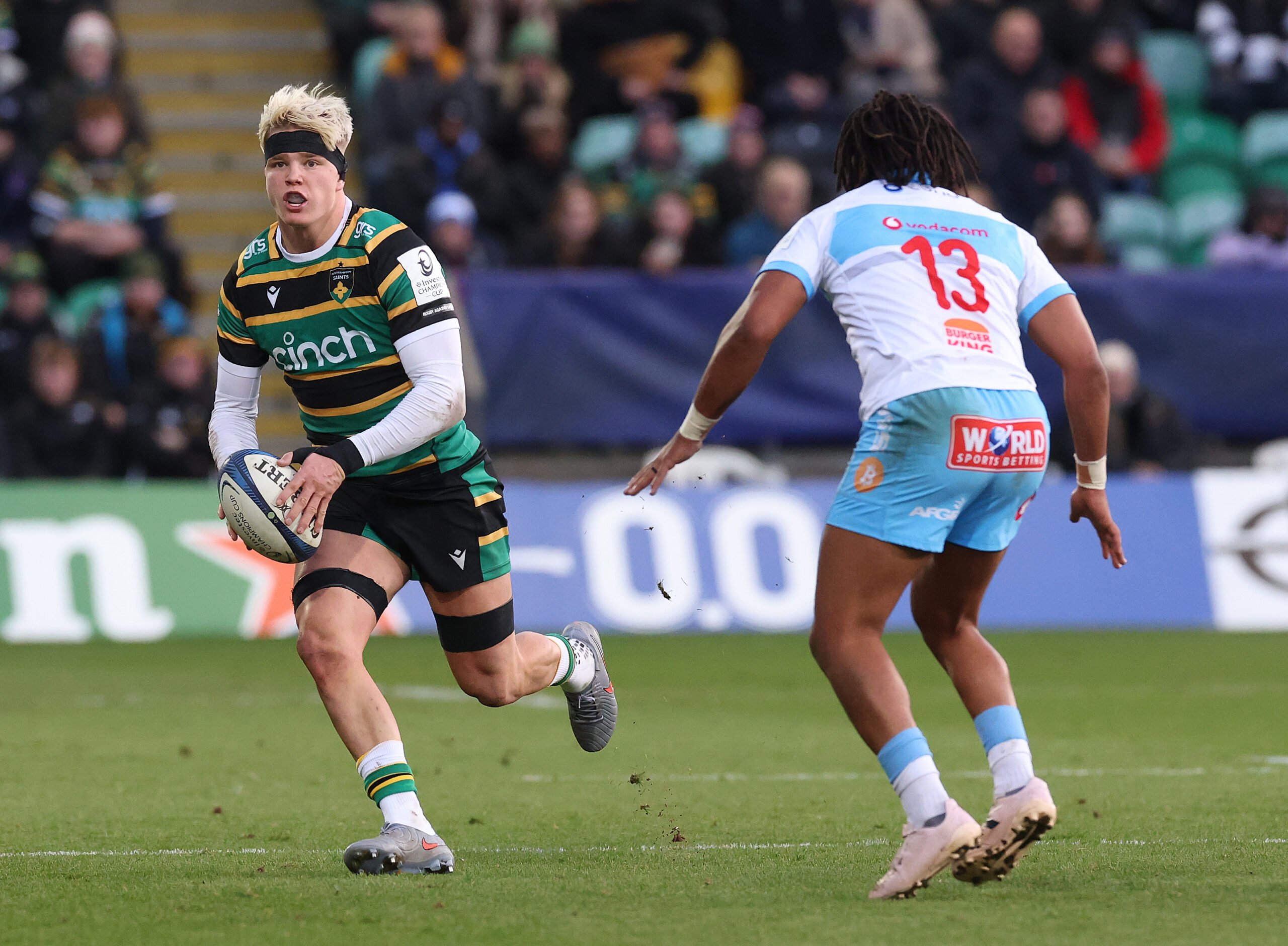 Henry Pollock is one of the stars of Northampton Saints in the Investec Champions Cup. Photo by David Rogers/Getty Images)