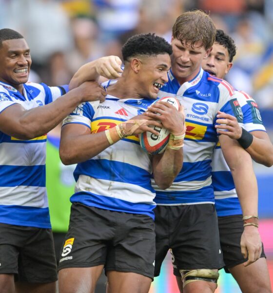 Sacha Feinberg-Mngomezulu starred for the Stormers in the 48-12 URC win against Glasgow in Cape Town. Photo: Getty/Gallo