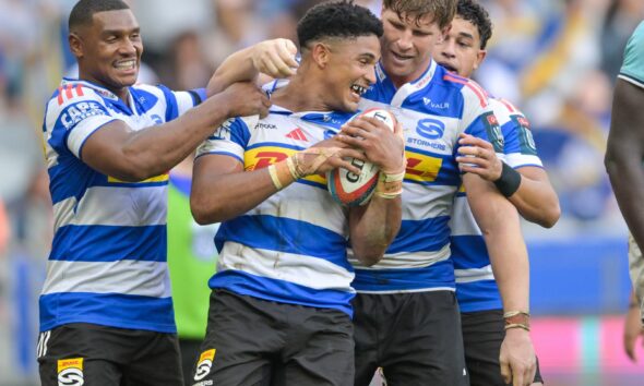 Sacha Feinberg-Mngomezulu starred for the Stormers in the 48-12 URC win against Glasgow in Cape Town. Photo: Getty/Gallo