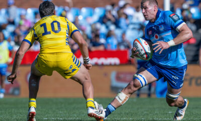 Cameron Hanekom of the Vodacom Blue Bulls in action during the United Rugby Championship match between Vodacom Bulls and Zebre at Loftus Versfeld on May 09, 2026 in Pretoria, South Africa. (Photo by Anton Geyser/Gallo Images)