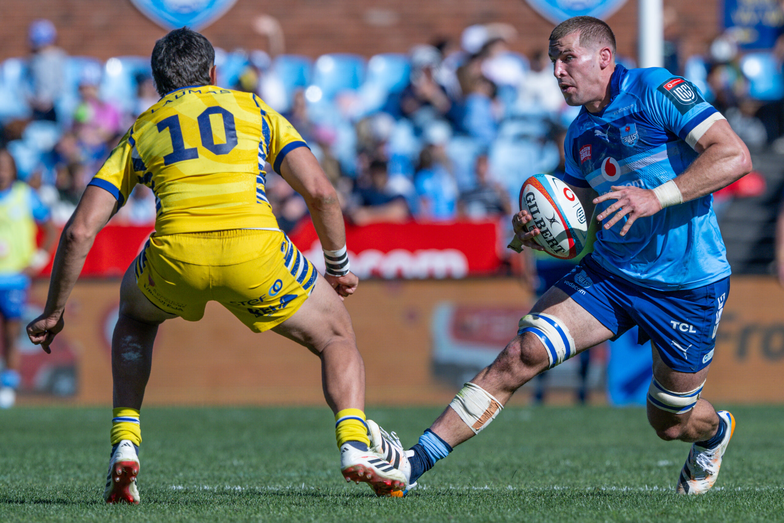 Cameron Hanekom of the Vodacom Blue Bulls in action during the United Rugby Championship match between Vodacom Bulls and Zebre at Loftus Versfeld on May 09, 2026 in Pretoria, South Africa. (Photo by Anton Geyser/Gallo Images)