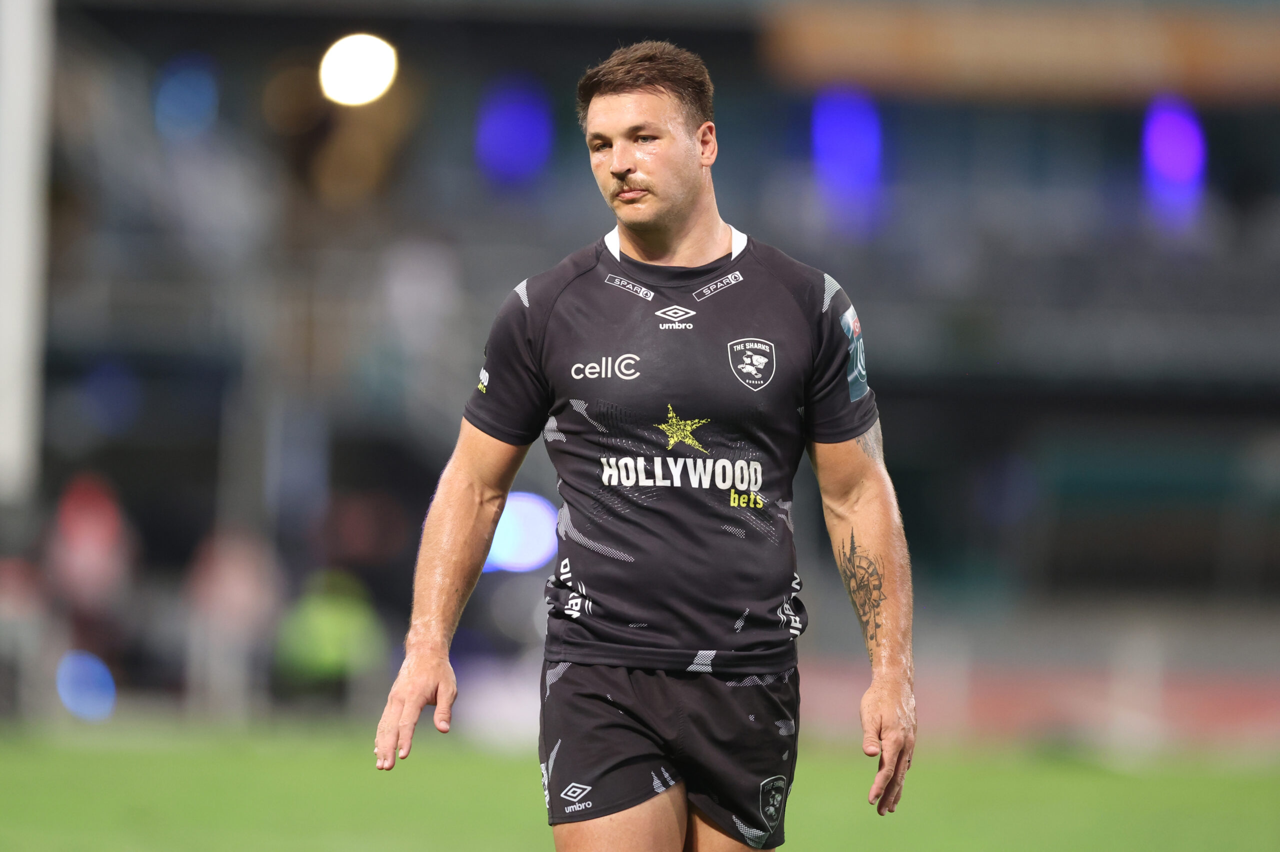 Andre Esterhuizen of the Hollywoodbets Sharks during the United Rugby Championship match between Hollywoodbets Sharks and Benetton at Hollywoodbets Kings Park Stadium on May 09, 2026 in Durban, South Africa. (Photo by Steve Haag Sports/Gallo Images)