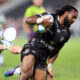 DURBAN, SOUTH AFRICA - MAY 09: Jurenzo Julius of the Hollywoodbets Sharks during the United Rugby Championship match between Hollywoodbets Sharks and Benetton at Hollywoodbets Kings Park Stadium on May 09, 2026 in Durban, South Africa. (Photo by Steve Haag Sports/Gallo
