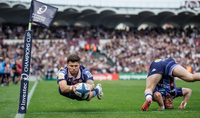 James Crombie (Inpho), Union Bordeaux Bègles v Stade Toulousain, quarter-final claims top prize with stunning photograph Matthieu Jalibert try for the Investec Champions Cup Out of the Ordinary photograph of the tournament