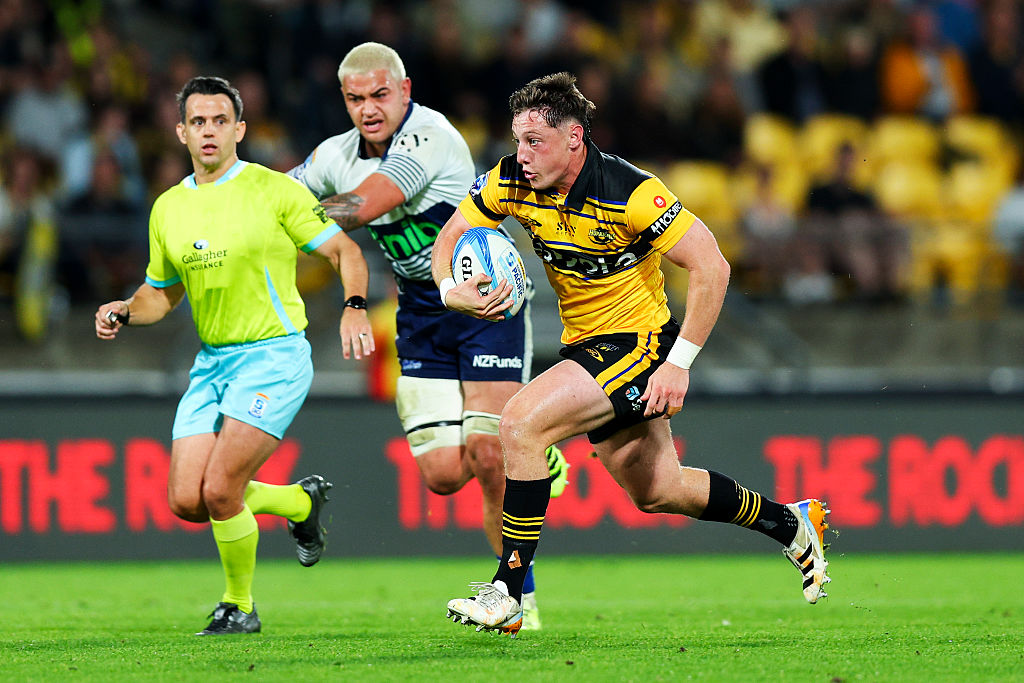 Cam Roigard Hurricanes and All Blacks No 9 (Photo by Hagen Hopkins/Getty Images)