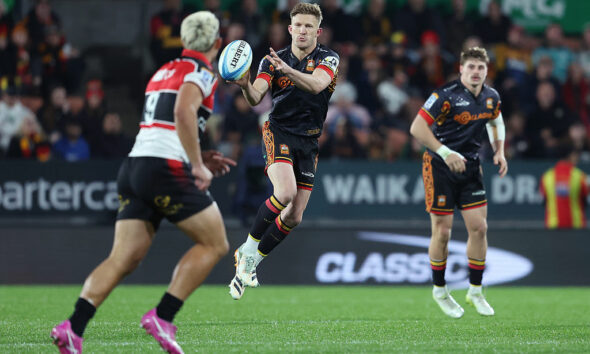 Damian McKenzie of the Chiefs starred in the 49-12 Super Rugby Pacific semi-final win against the Crusaders in Hamilton (Photo by Michael Bradley/Getty Images)