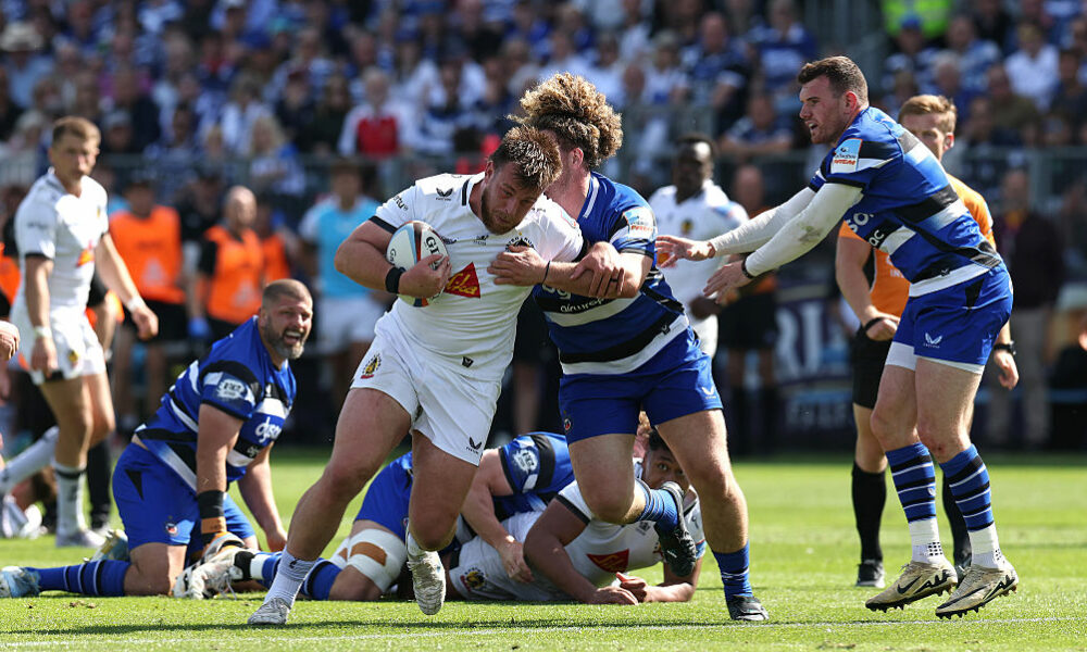 South African Ethan Burger of Exeter Chiefs Gallagher PREM semi final match between Bath Rugby and Exeter Chiefs. (Photo by David Rogers/Getty Images)