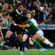 Rieko Ioane of New Zealand tackled by Sacha Feinberg-Mngomezulu of South Africa during the Castle Lager Rugby Championship match between South Africa and New Zealand at DHL Stadium on September 07, 2024 in Cape Town, South Africa. (Photo by Grant Pitcher/Gallo Images)