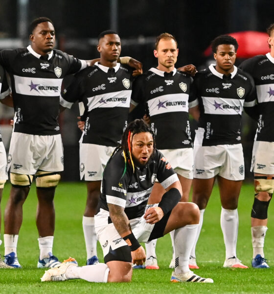 Ma’a Nonu of the Hollywoodbets Sharks does the Haka during the Rugby's Greatest Rivalry match between Hollywoodbets Sharks and New Zealand at Hollywoodbets Kings Park Stadium on August 11, 2026 in Durban, South Africa. (Photo by Steve Haag Sports/Gallo Images)