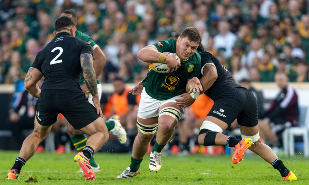 Jasper Wiese of the Springboks during the Castle Double Malt Greatest Rivalry Tour match between South Africa and New Zealand at 10bet Ellis Park on August 22, 2026 in Johannesburg, South Africa. (Photo by Floris van Schouwenburg/Gallo Images)