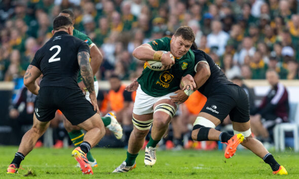 Jasper Wiese of the Springboks during the Castle Double Malt Greatest Rivalry Tour match between South Africa and New Zealand at 10bet Ellis Park on August 22, 2026 in Johannesburg, South Africa. (Photo by Floris van Schouwenburg/Gallo Images)
