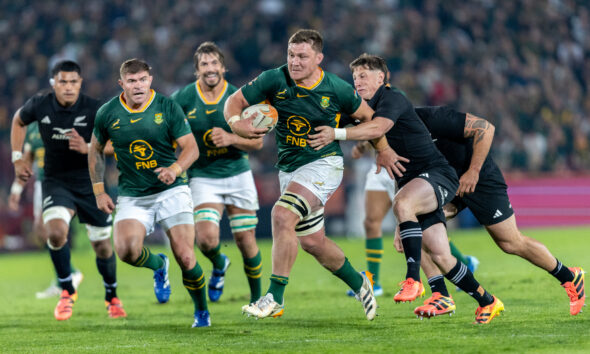 Jasper Wiese of the Springboks during the Castle Double Malt Greatest Rivalry Tour match between South Africa and New Zealand at 10bet Ellis Park on August 22, 2026 in Johannesburg, South Africa. (Photo by Floris van Schouwenburg/Gallo Images)