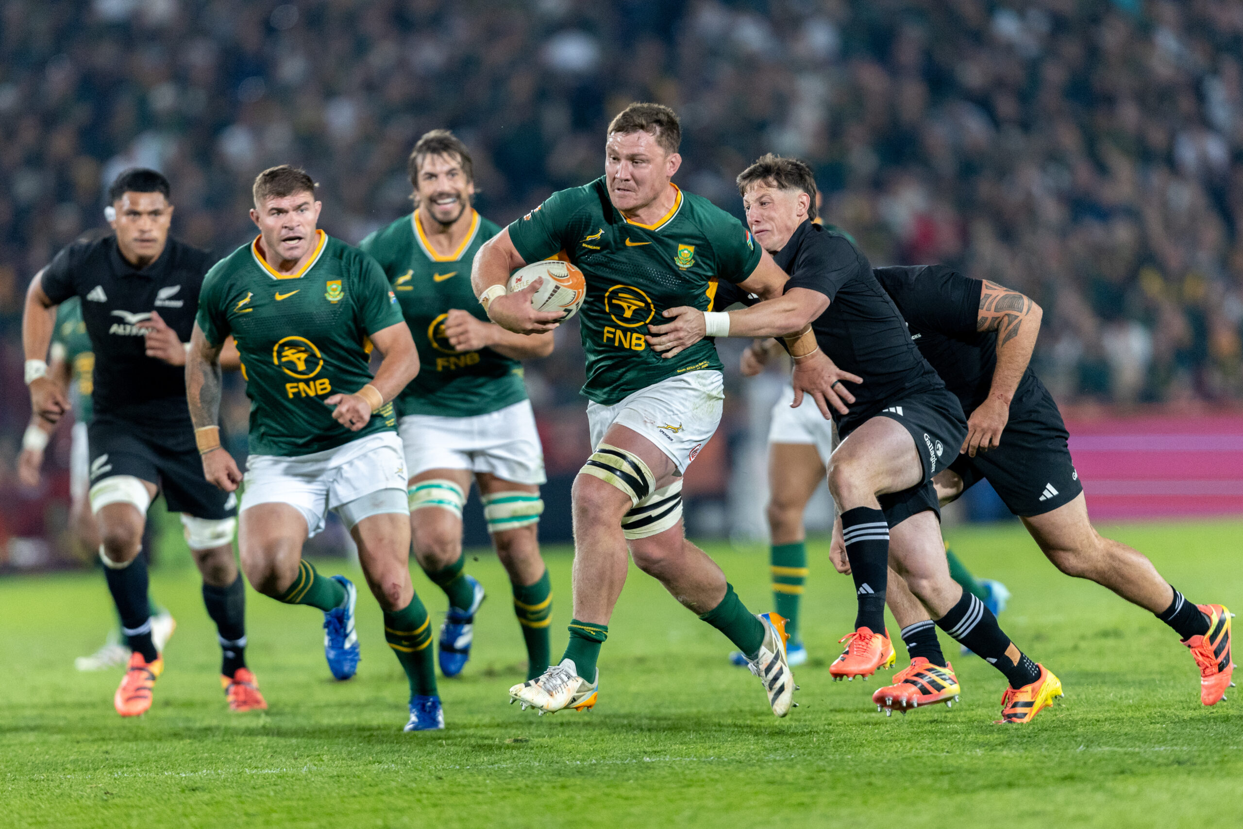 Jasper Wiese of the Springboks during the Castle Double Malt Greatest Rivalry Tour match between South Africa and New Zealand at 10bet Ellis Park on August 22, 2026 in Johannesburg, South Africa. (Photo by Floris van Schouwenburg/Gallo Images)