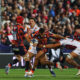 Investec Champions Cup Round 1, Kingsholm Stadium, Gloucester, England 16/10/2026 Gloucester Rugby vs Union Bordeaux-Begles Gloucester’s Will Joseph tackled by Temo Matiu of Bordeaux Mandatory Credit ©INPHO/Ben Brady