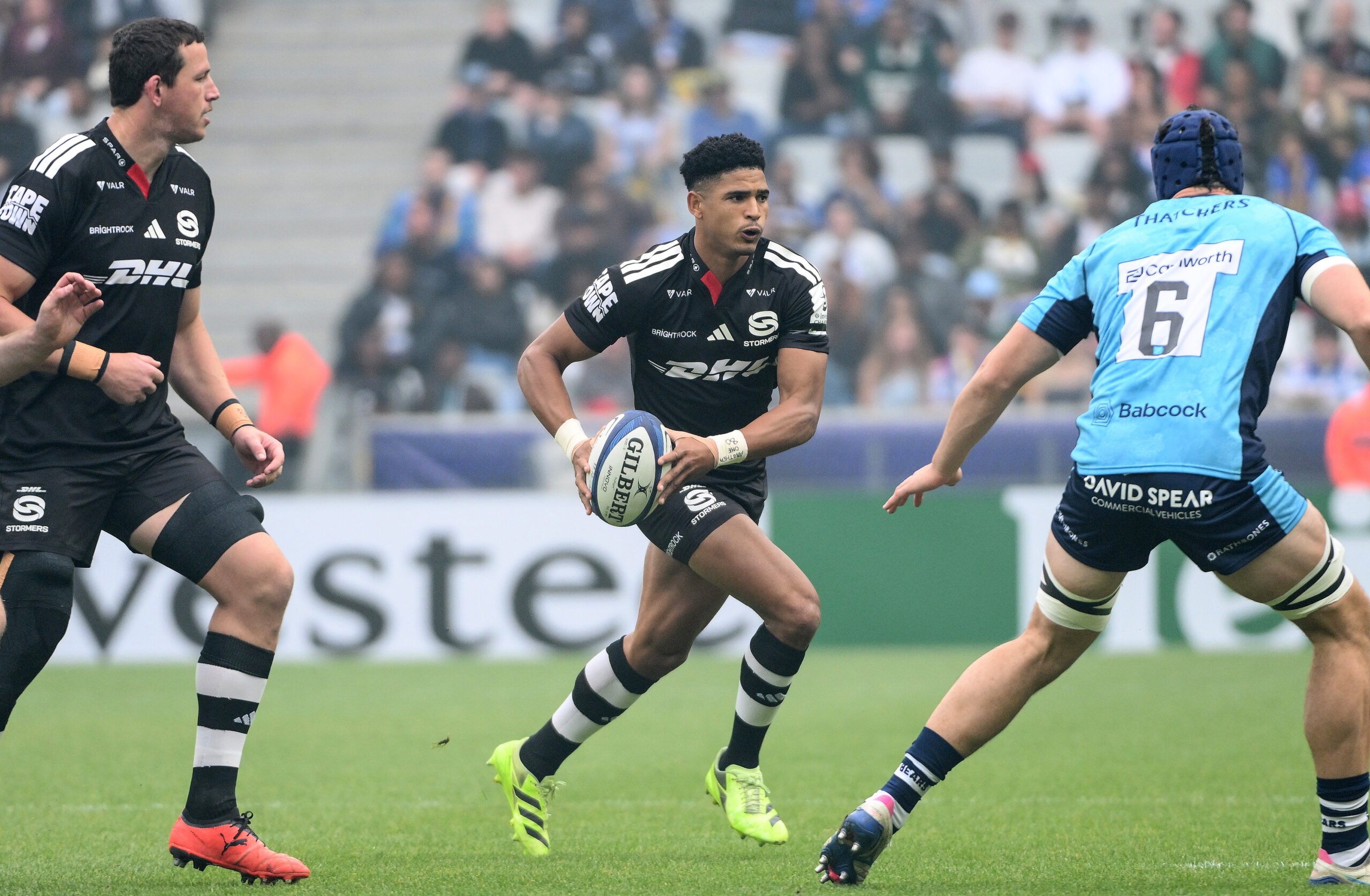 Investec Champions Cup Round 1, DHL Stadium, Cape Town, South Africa 17/10/2026 DHL Stormers vs Bristol Bears Sacha Feinberg-Mngomezulu of the DHL Stormers Mandatory Credit ©INPHO/Steve Haag Sports/Thinus Maritz